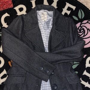 Women's Grey Tulle Blazer Coat